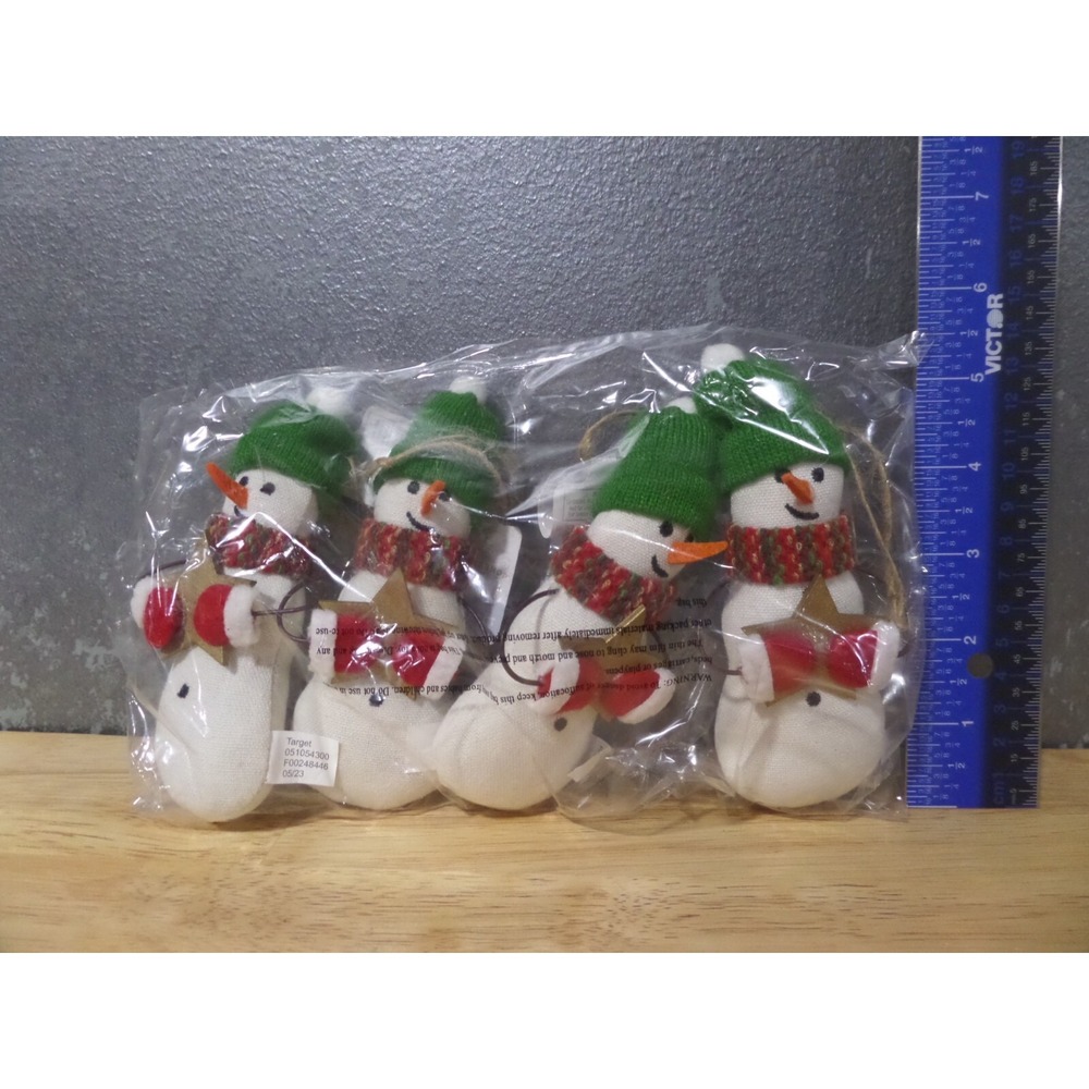 Set of 4 - Target Wondershop Christmas 2023 Felt Snowman Ornaments